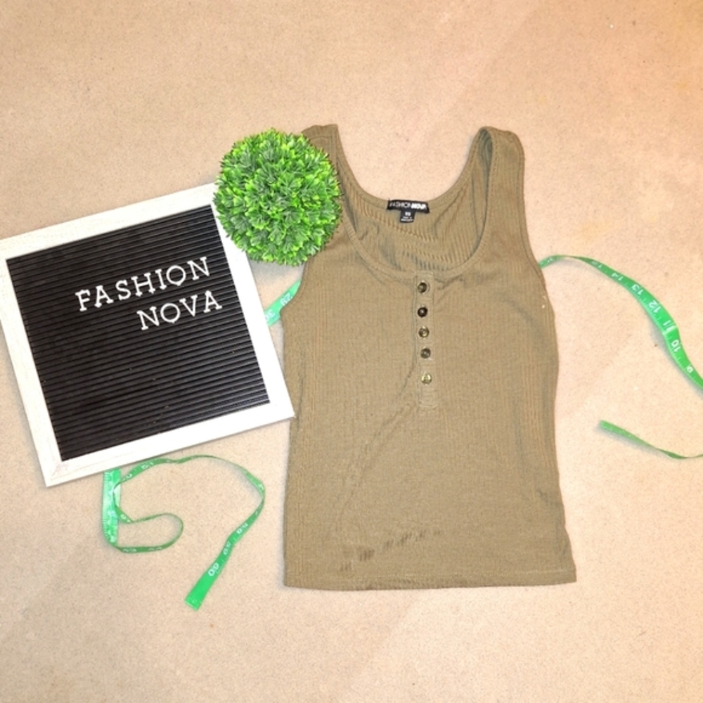 Olive Green Fashion Nova Tank Top